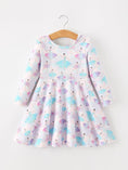 Load image into Gallery viewer, Fall Watercolor Ballet Girls Long Sleeve Twirl Dress
