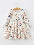 Load image into Gallery viewer, Fall Dog Print Girls Long Sleeve Twirl Dress
