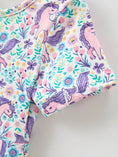 Load image into Gallery viewer, Unicorn Floral Print Girls Short Sleeve Twirl Dress
