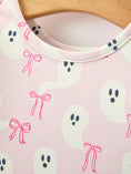 Load image into Gallery viewer, Halloween Ghost Bow Print Girls Long Sleeve Twirl Dress
