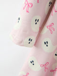 Load image into Gallery viewer, Halloween Ghost Bow Print Girls Long Sleeve Twirl Dress
