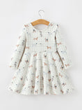 Load image into Gallery viewer, Fall Plaid Dog Print Girls Long Sleeve Twirl Dress
