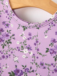 Load image into Gallery viewer, Fall Lavender Floral Print Girls Long Sleeve Twirl Dress
