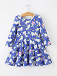 Load image into Gallery viewer, Halloween Ghost Cat Print Girls Long Sleeve Twirl Dress

