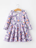 Load image into Gallery viewer, Halloween Ghost Pumpkin Girls Long Sleeve Twirl Dress
