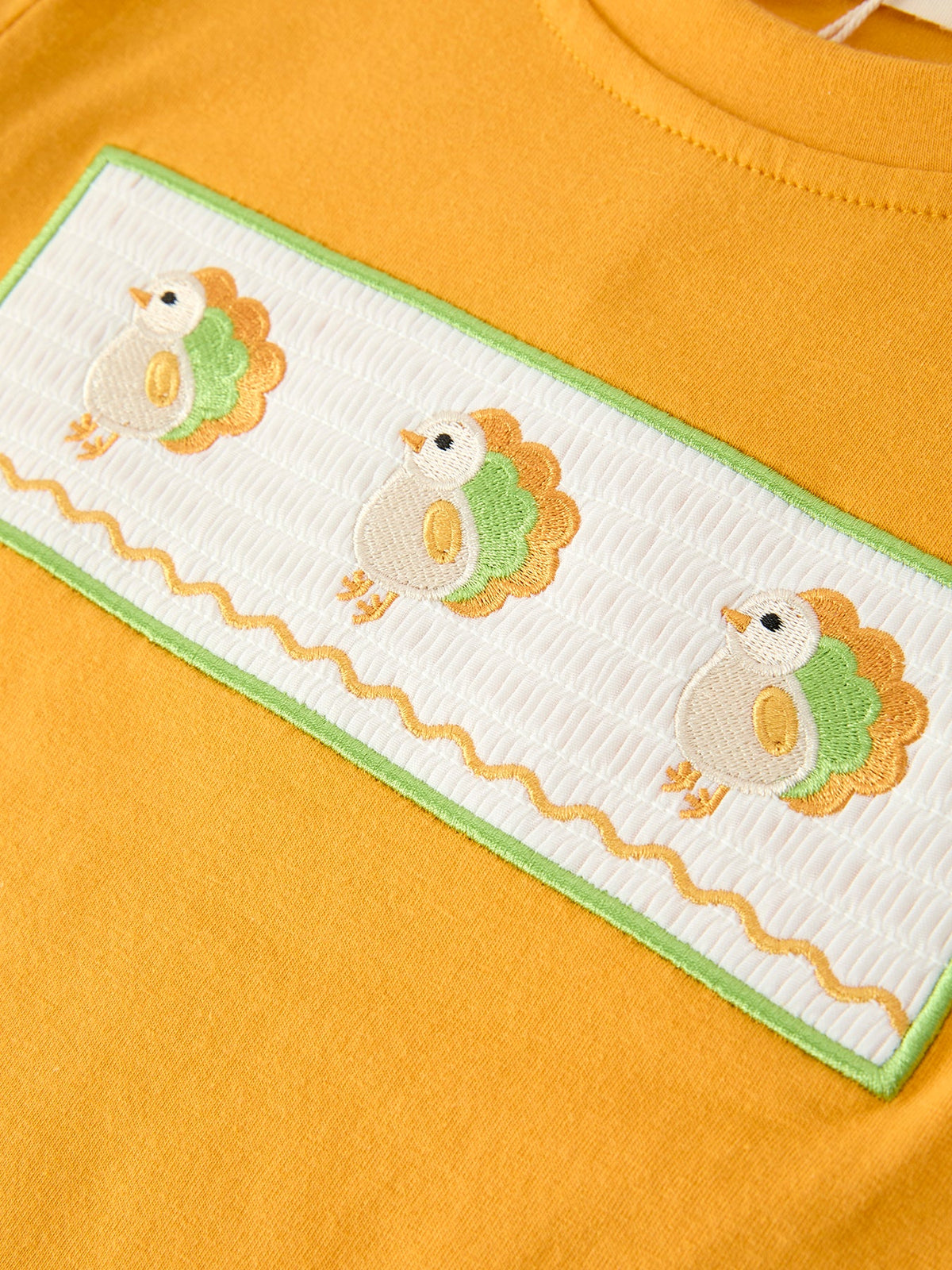 Thanksgiving Turkey Smocked Boys Pant Set