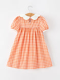 Load image into Gallery viewer, Fall Pumpkin Embroidered Puff Sleeve Girls Dress
