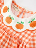 Load image into Gallery viewer, Fall Pumpkin Embroidered Puff Sleeve Girls Dress
