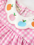 Load image into Gallery viewer, Thanksgiving Halloween Pumpkin Embroidery Pink Plaid Girls Bloomer Set
