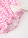 Load image into Gallery viewer, Thanksgiving Halloween Pumpkin Embroidery Pink Plaid Girls Bloomer Set
