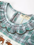 Load image into Gallery viewer, Plaid Moose Smocked Girls Puff Sleeve Dress
