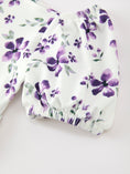 Load image into Gallery viewer, Fall Lavender Floral Puff Sleeve Girls Dress
