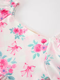 Load image into Gallery viewer, Fall Pink Floral Puff Sleeve Girls Dress
