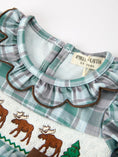 Load image into Gallery viewer, Plaid Moose Smocked Baby Girl Bubble Romper
