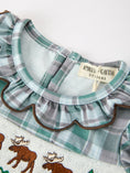 Load image into Gallery viewer, Plaid Moose Smocked Baby Girl Bubble Romper
