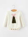 Load image into Gallery viewer, Winter Christmas Tree Girls Knit Romper Bow Long Sleeve
