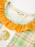 Load image into Gallery viewer, Thanksgiving Turkey Applique Plaid Girls Long Sleeve Dress
