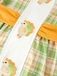 Load image into Gallery viewer, Thanksgiving Turkey Applique Plaid Girls Long Sleeve Dress
