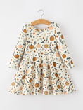 Load image into Gallery viewer, Fall Harvest Pumpkin Girls Dress Long Sleeve
