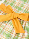 Load image into Gallery viewer, Thanksgiving Turkey Applique Plaid Girls Long Sleeve Dress
