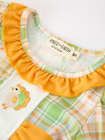 Load image into Gallery viewer, Thanksgiving Turkey Plaid Baby Girl Bubble Romper
