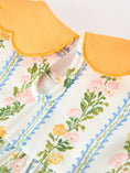 Load image into Gallery viewer, Fall Smocked Floral & Stripe Baby Girl Dress with Scallop Collar

