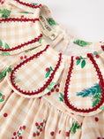 Load image into Gallery viewer, Fall Gingham Baby Bloomer Set Ruffle Collar Bow
