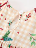 Load image into Gallery viewer, Fall Gingham Girls Dress Ruffle Collar Bow
