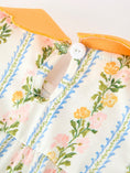 Load image into Gallery viewer, Fall Smocked Floral & Stripe Baby Girl Romper with Scallop Collar
