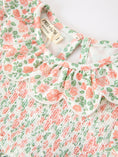Load image into Gallery viewer, Fall Blush Floral Girls Dress Smocked Petal Collar
