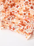 Load image into Gallery viewer, Fall Rust Floral Baby Romper Smocked Petal Collar
