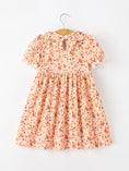 Load image into Gallery viewer, Fall Rust Floral Baby Girls Dress Smocked Petal Collar
