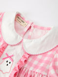 Load image into Gallery viewer, Halloween Ghost Embroidered Girls Dress Peter Pan Collar Bow
