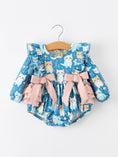 Load image into Gallery viewer, Fall Cat Print Girls Long Sleeve Romper
