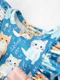 Load image into Gallery viewer, Fall Cat Print Girls Long Sleeve Romper
