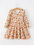 Load image into Gallery viewer, Thanksgiving Pumpkin Pie Girls Twirl Dress
