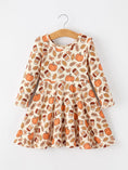 Load image into Gallery viewer, Thanksgiving Pumpkin Pie Girls Twirl Dress

