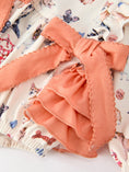 Load image into Gallery viewer, Fall Dog Print Girls Long Sleeve Ruffle Bow Romper
