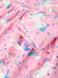 Load image into Gallery viewer, Pink Unicorn Girls Pocket Dress Rainbow Star Print
