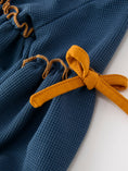 Load image into Gallery viewer, Thanksgiving Fall Turkey Applique Navy Baby Girls Romper
