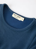 Load image into Gallery viewer, Thanksgiving Turkey Applique Girls Outfit Set Navy Top Orange Pants Set
