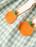 Load image into Gallery viewer, Fall Plaid Girls Dress Pumpkin Bow Smocked Peter Pan Collar
