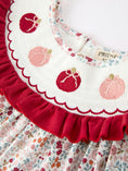 Load image into Gallery viewer, Fall Pumpkin Embroidery Girls Dress Floral Ruffle Collar Dress
