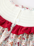 Load image into Gallery viewer, Fall Pumpkin Embroidery Girls Dress Floral Ruffle Collar Dress
