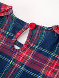 Load image into Gallery viewer, Fall Plaid Girl Dress Petal Collar Puff Sleeve Long Sleeve
