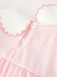 Load image into Gallery viewer, Pink Duck Embroidered Baby Girl Dress Peter Pan Collar Bow Dress
