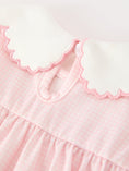 Load image into Gallery viewer, Pink Duck Embroidered Baby Girl Romper Ruffle Collar
