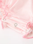 Load image into Gallery viewer, Pink Duck Embroidered Baby Girl Romper Ruffle Collar
