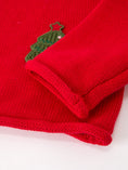 Load image into Gallery viewer, Baby Girl Christmas Red Knit Sweater with Embroidered Tree Appliqué
