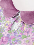 Load image into Gallery viewer, Purple Floral Girls Dress Velvet Collar Bow Long Sleeve Dress
